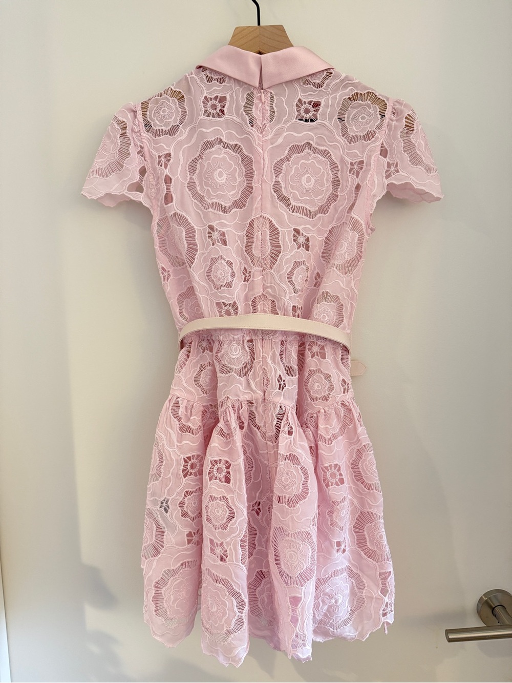 NWOT Self-Portrait PINK FLORAL LACE MINI DRESS - Picture 8 of 9